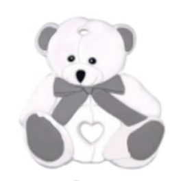 teddy maci rágóka fehér