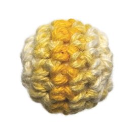 Horgolt gyöngy-sárga-fehér