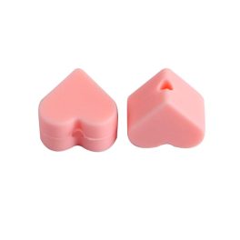 Szív gyöngy-15mm-candy pink