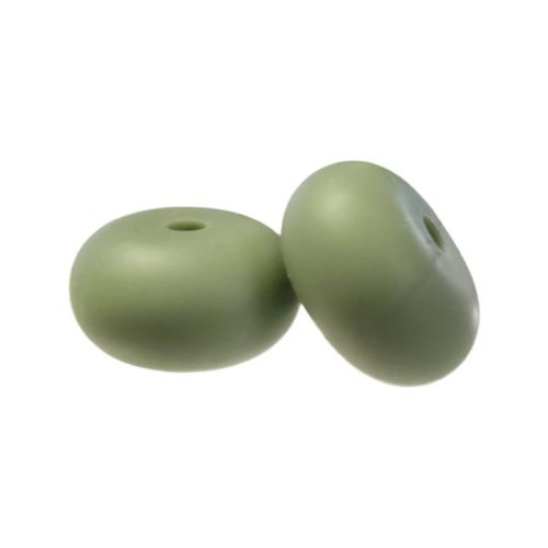 Szilikon abakusz gyöngy 14mm-mohazöld