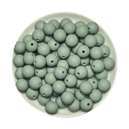 Szilikon gyöngy 12mm-borostyánzöld