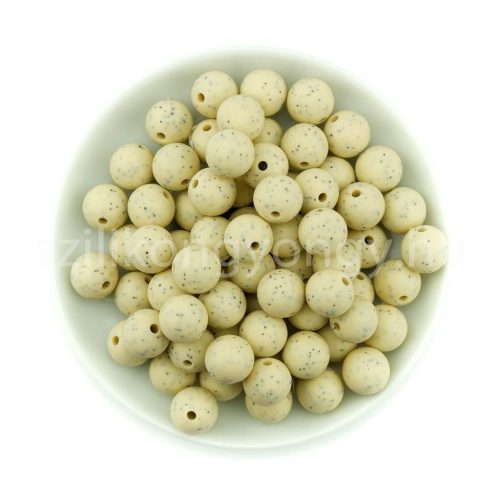 Szilikon gyöngy 12mm-bézs gránit