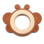 Szilikon-fa rágóka-Pillangó-barna