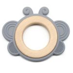 Szilikon-fa rágóka-Pillangó-sötétszürke