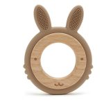 Szilikon-fa rágóka-Nyuszi-világosbarna