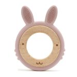 Szilikon-fa rágóka-Nyuszi-rózsabarna