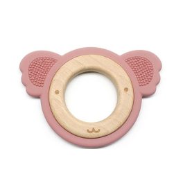 Szilikon-fa rágóka-Koala-sötétpink