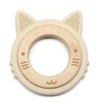 Szilikon-fa rágóka-Cica-bézs