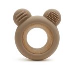 Szilikon-fa rágóka-Maci 2-világosbarna