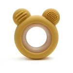 Szilikon-fa rágóka-Maci 2-mustár