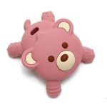 szilikon 3d maci sotetpink