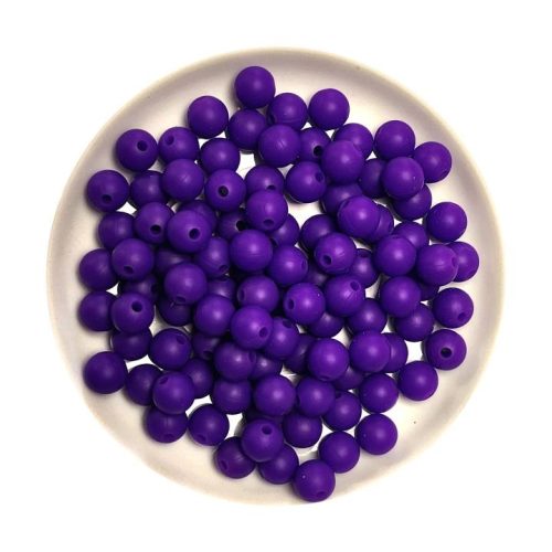 Szilikon gyöngy 9mm-ibolya lila