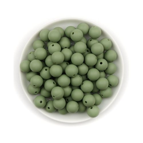 Szilikon gyöngy 9mm-mohazöld