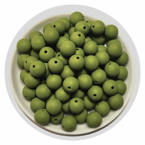 Szilikon gyöngy 12mm-kivizöld