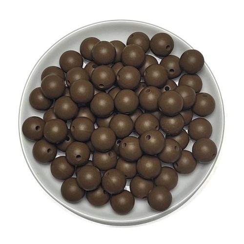 Szilikon gyöngy 12mm-medvebarna