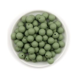 Szilikon gyöngy 12mm-mohazöld