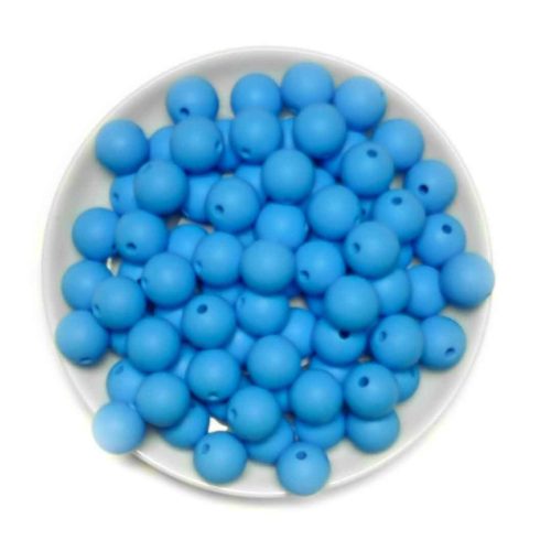 Szilikon gyöngy 15mm-búzavirágkék