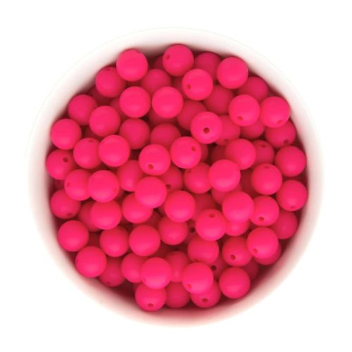 szilikon gyöngy 12mm hot pink