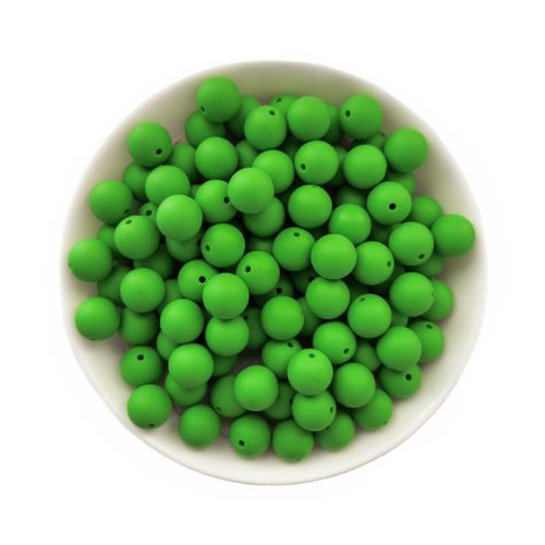 szilikon gyöngy 12mm zöld
