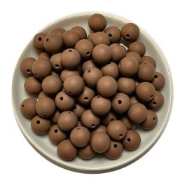 szilikon gyöngy 12mm barna