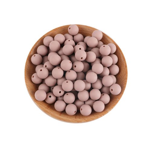 Szilikon gyöngy 9mm-rózsabarna