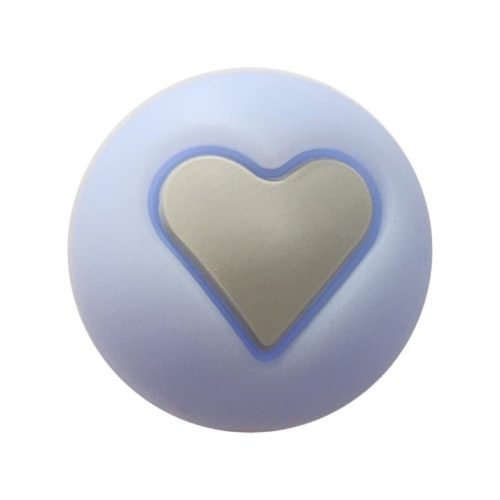 Szilikon gyöngy-szív-pasztellkék