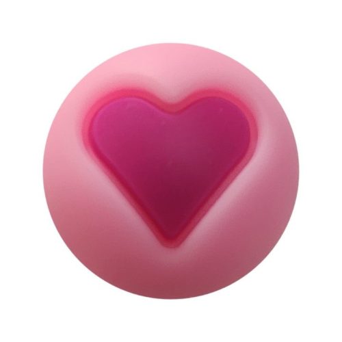 Szilikon gyöngy-szív-pink