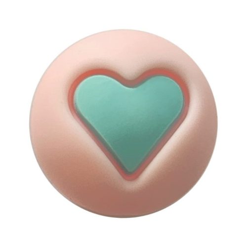 Szilikon gyöngy-szív-pasztell rózsaszín