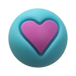 Szilikon gyöngy-szív-türkizkék