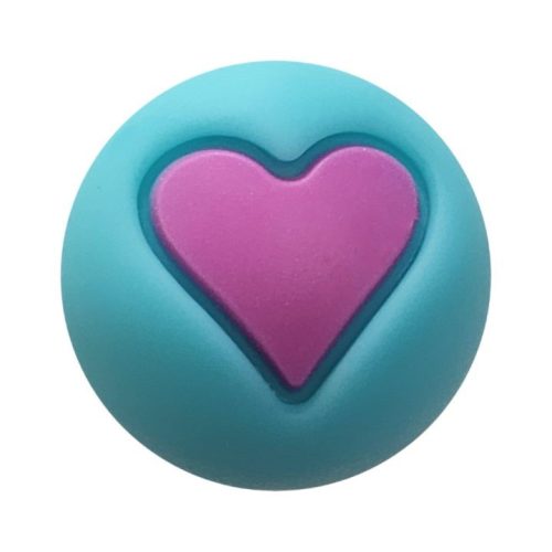Szilikon gyöngy-szív-türkizkék