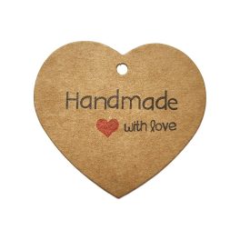 Kartoncímke-Szív  "Handmade"