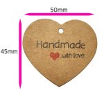 Kartoncímke-Szív  "Handmade"