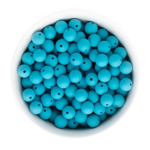 szilikon gyöngy 12mm türkizkék