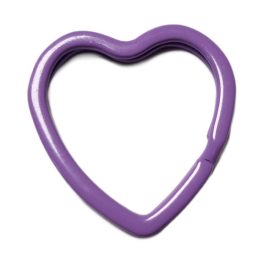 Fém kulcstartó szív-lila