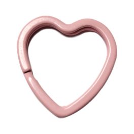 Fém kulcstartó szív-rózsaszín