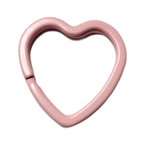 Fém kulcstartó szív-rózsaszín