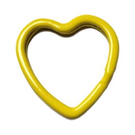 Fém kulcstartó szív-sárga