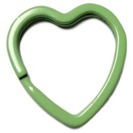 Fém kulcstartó szív-világoszöld