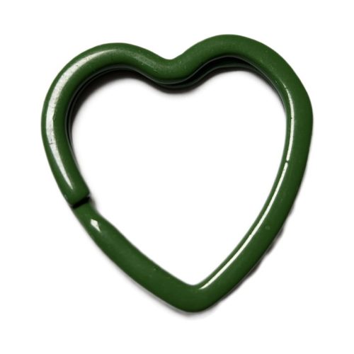 Fém kulcstartó szív-zöld