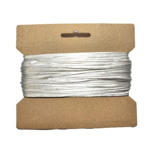 Szatén zsinór 2mm -fehér-25m