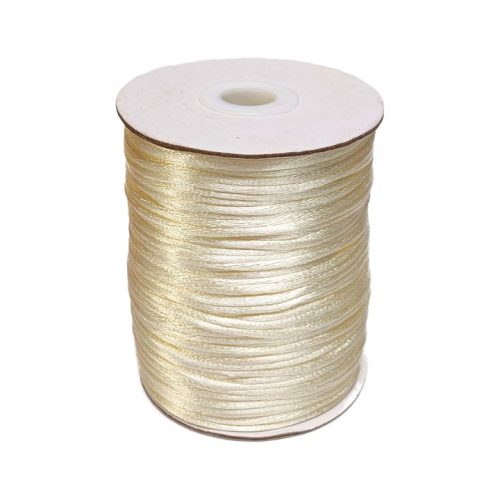 Szatén zsinór tekercs 2mm-krémfehér-95mm